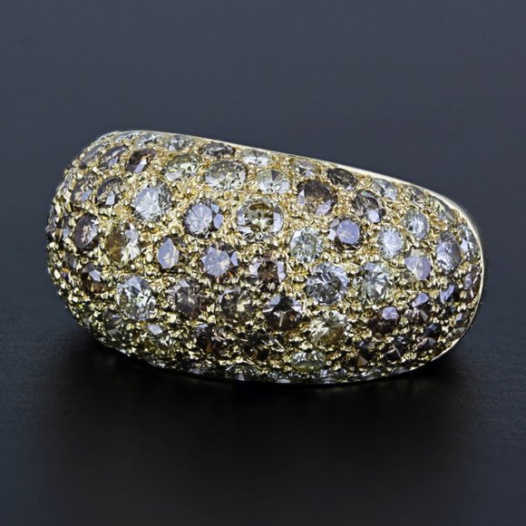 Cartier 18k Yellow Gold 4-Carat Diamond Sauvage Dome Ring c.1994 - Picture 6 of 10